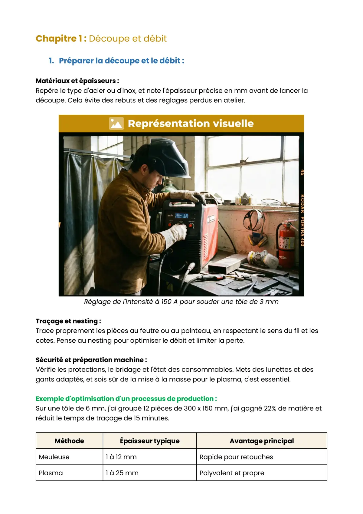 Example Fiche de Révision CAP Chaudronnerie